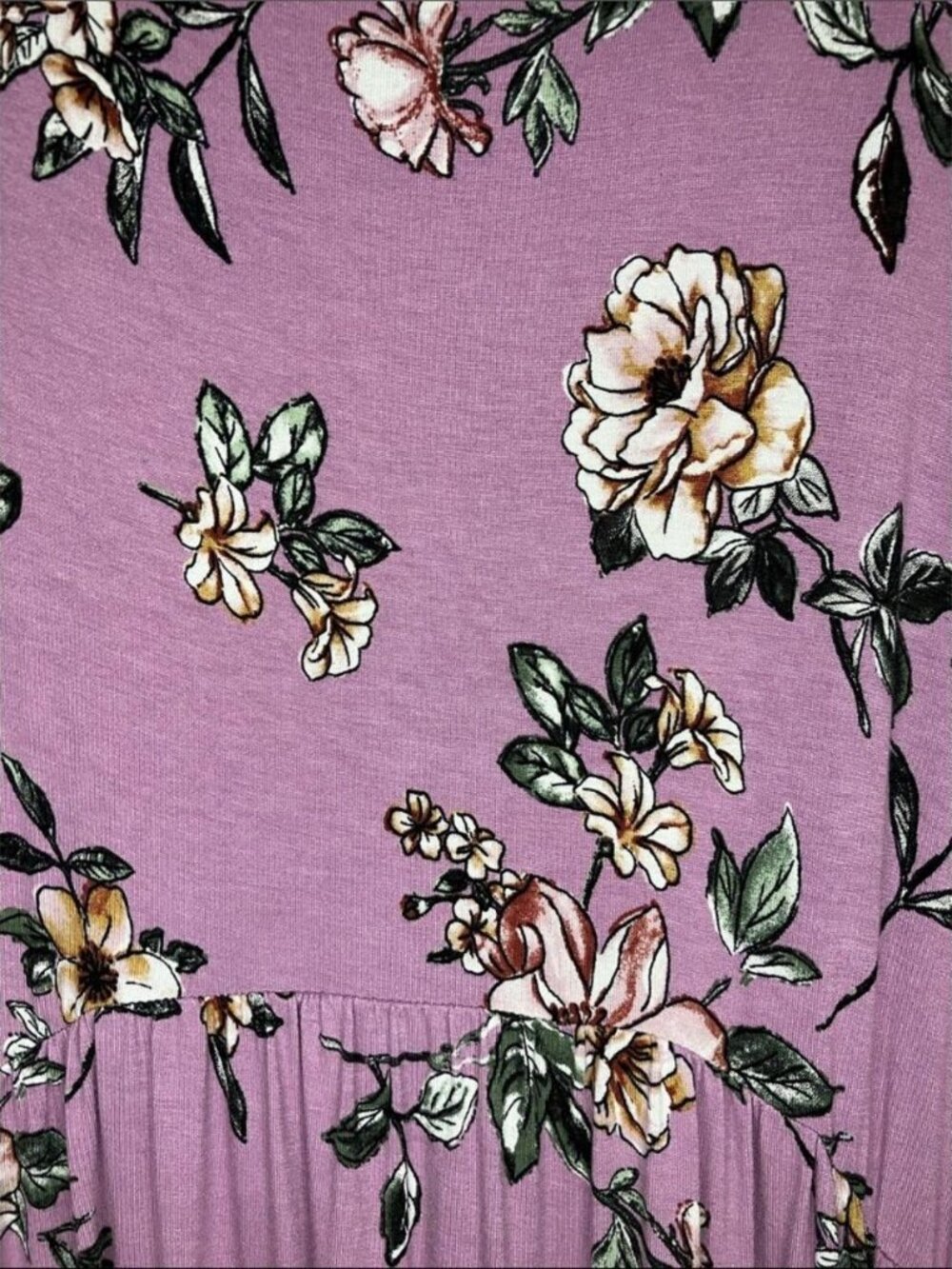 Lavender Floral Midi Dress